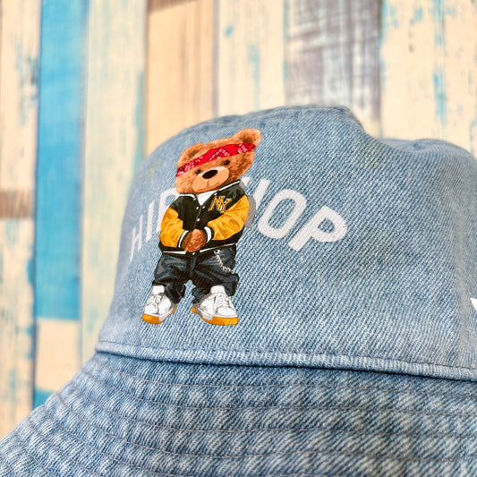 SCROSS TYO bearプリント デニムバケットハット