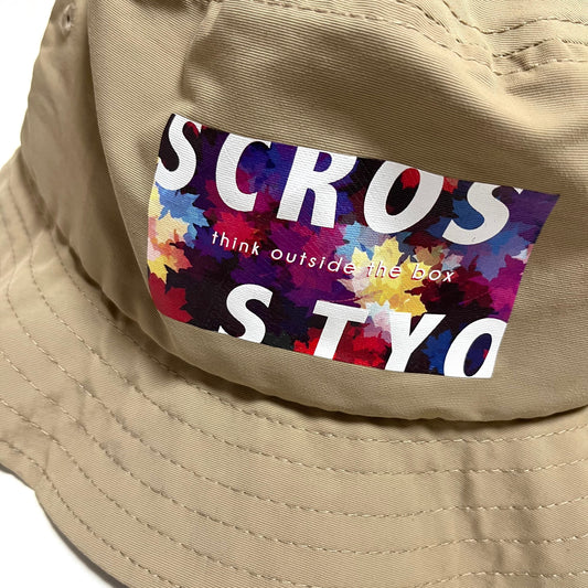 SCROSS TYO フラワーロゴ プリント ナイロン バケットハット