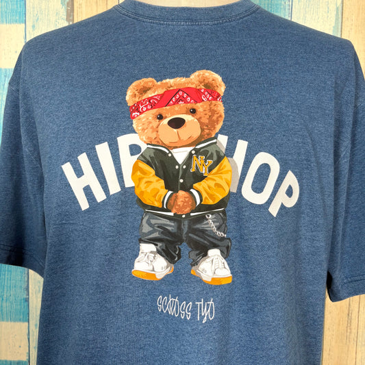 SCROSS TYO bear(HIP HOP)プリント デニムTシャツ〈数量限定〉