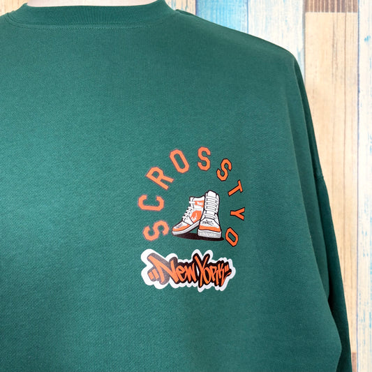 SCROSS TYO sneaker ロゴプリント 裏パイル トレーナー