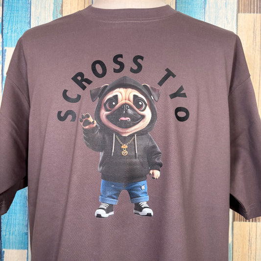 SCROSS TYO pug ロゴプリント Tシャツ