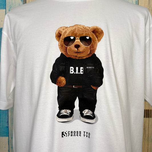 SCROSS TYO bear(sunglass)プリント Tシャツ
