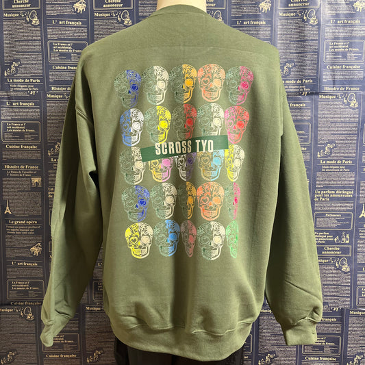 SCROSS TYO skull Ⅲ プリント 裏起毛トレーナー