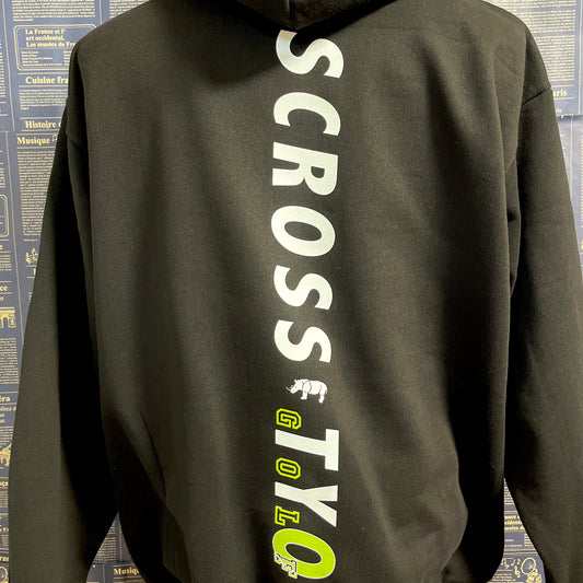 SCROSS TYO GOLF ロゴ rhino cross プリント 裏起毛パーカー