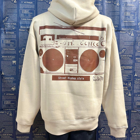 SCROSS TYO ラジカセ プリント 裏起毛パーカー