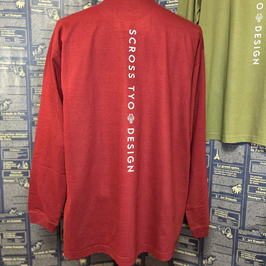 SCROSS TYO ロゴ縦ライン プリント ロンT