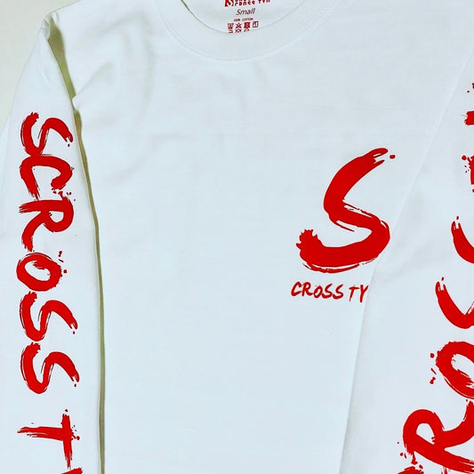 SCROSS TYO 筆ロゴ プリント ロンT