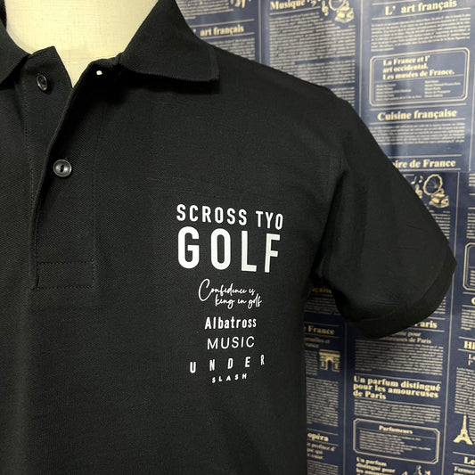 SCROSS TYO GOLF ロゴ×ライン プリント ポロシャツ
