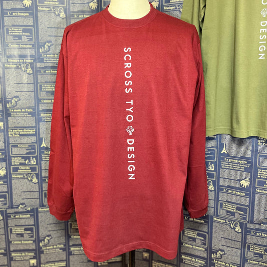 SCROSS TYO ロゴ縦ライン プリント ロンT