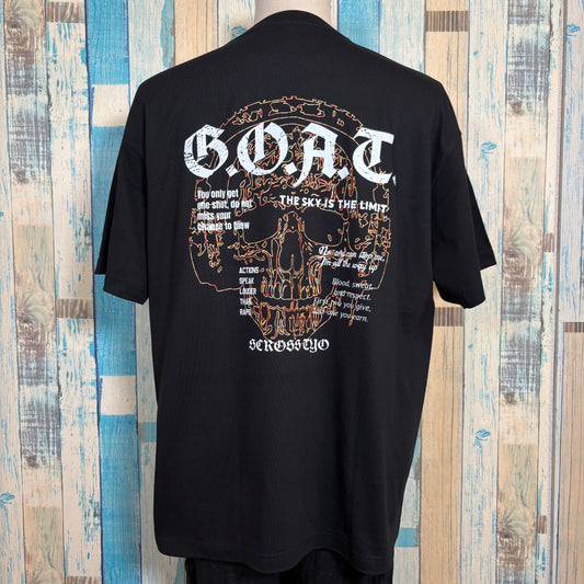 SCROSS TYO G.O.A.T. skull(orange) プリントTシャツ