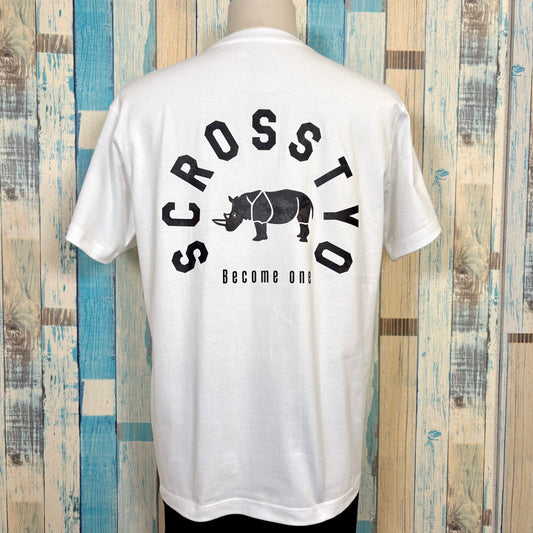 SCROSS TYO Rhino(ブラック迷彩) -Become one- プリントTシャツ