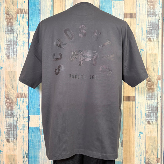 SCROSS TYO Rhino(ブラック迷彩) -Become one-プリント ボックスTシャツ 6.5オンス〈premium〉