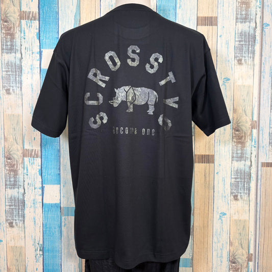 SCROSS TYO Rhino(グリーン迷彩) -Become one- プリントTシャツ