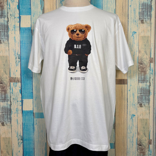 SCROSS TYO bear(sunglass)プリント Tシャツ